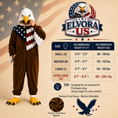 Elvora US™ American Eagle Plush Onesie